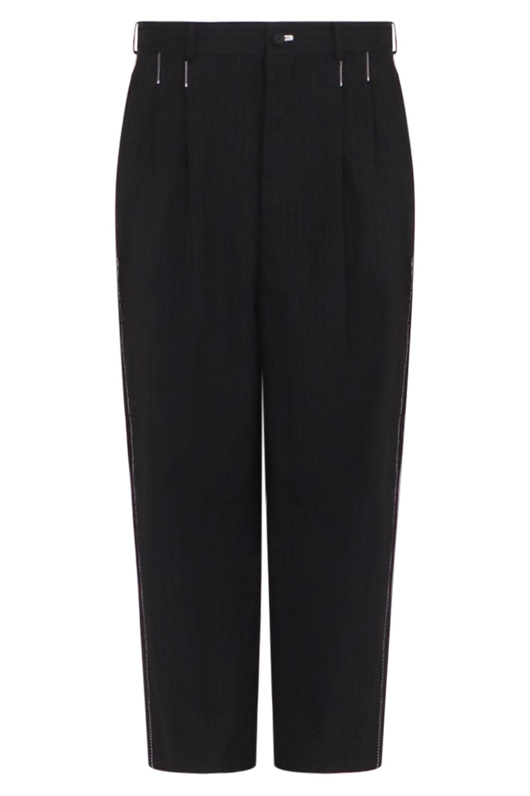 COMME DES GARCONS RTW HERRINGBONE PANTS | BLACK STRIPE