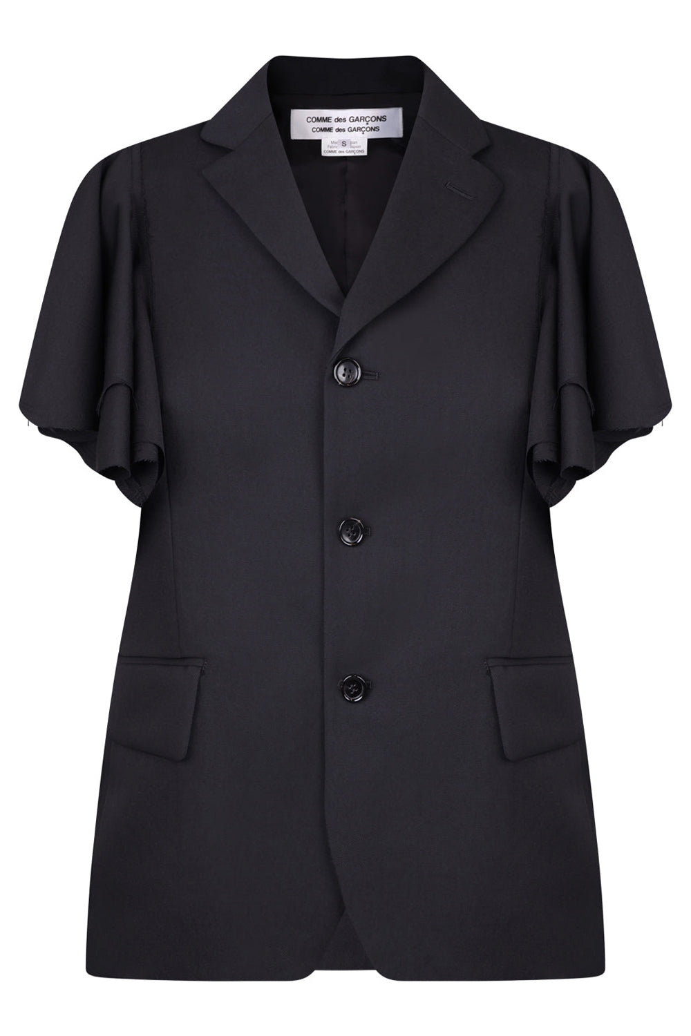 COMME DES GARCONS RTW JACKET WITH FRILL S/SL | BLACK