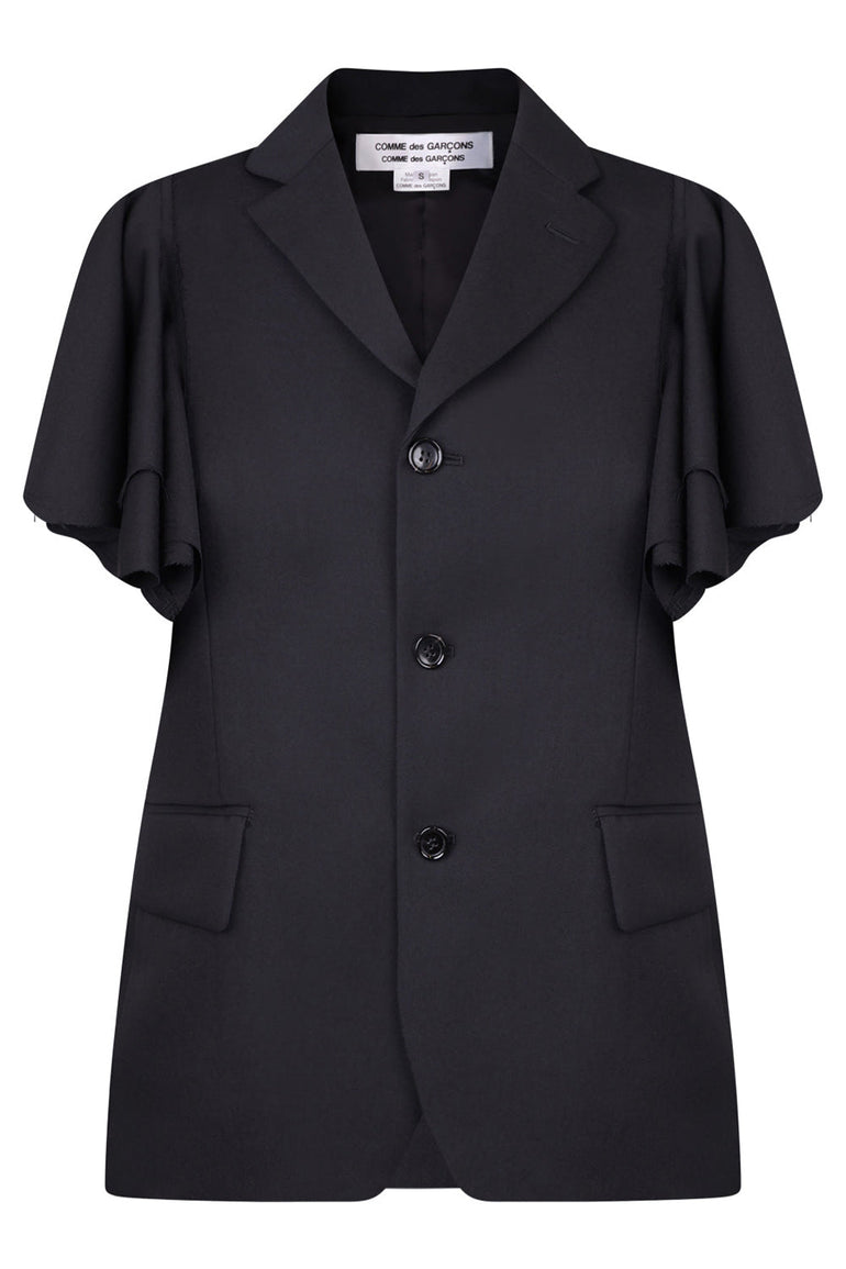 COMME DES GARCONS RTW JACKET WITH FRILL S/SL | BLACK