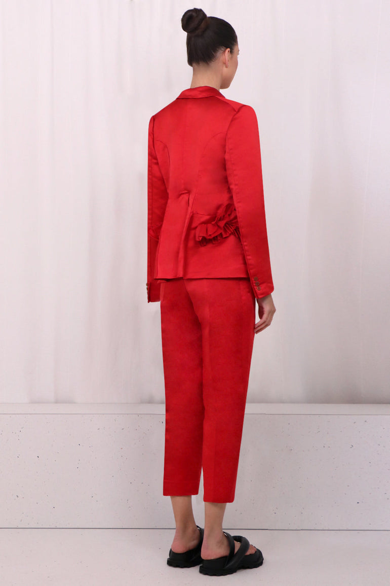 COMME DES GARCONS RTW RUCHED HEM BLAZER | RED