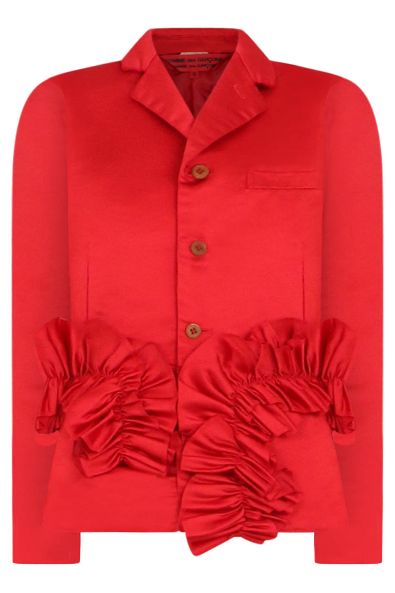 COMME DES GARCONS RTW RUCHED HEM BLAZER | RED