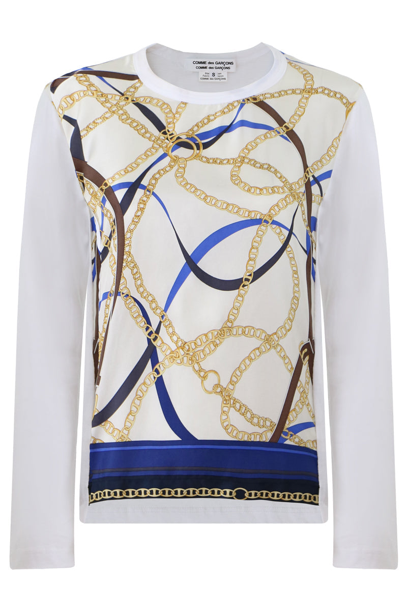 COMME DES GARCONS RTW SCARF PRINT T-SHIRT WHITE