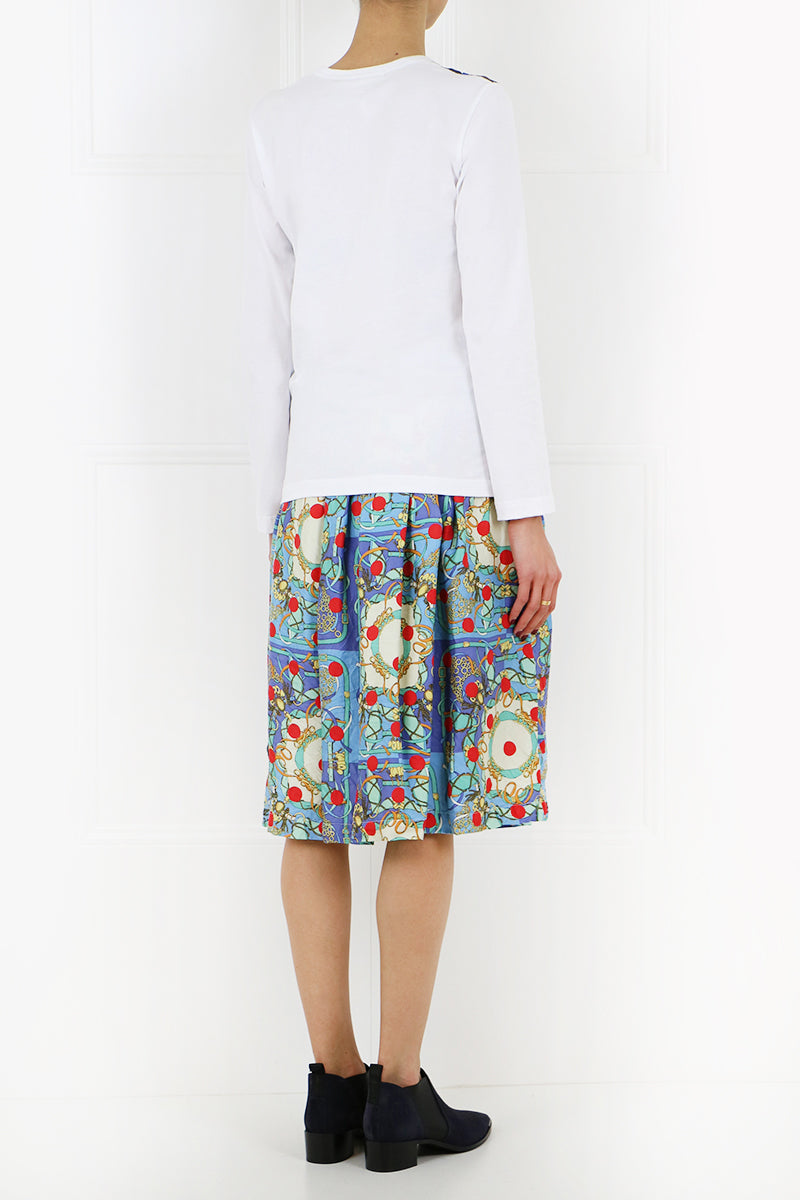 COMME DES GARCONS RTW SCARF PRINT T-SHIRT WHITE