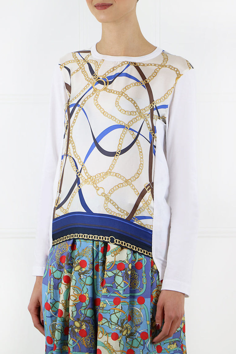COMME DES GARCONS RTW SCARF PRINT T-SHIRT WHITE