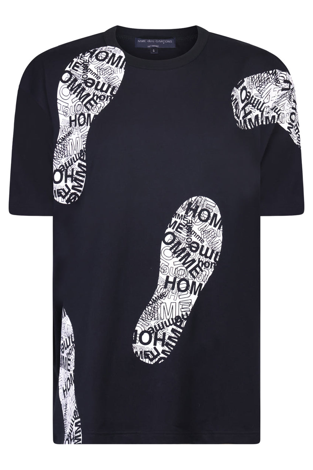 COMME DES GARCONS RTW SHOE PRINT T-SHIRT | BLACK/WHITE