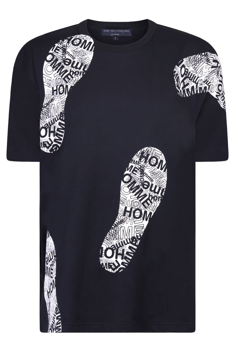 COMME DES GARCONS RTW SHOE PRINT T-SHIRT | BLACK/WHITE
