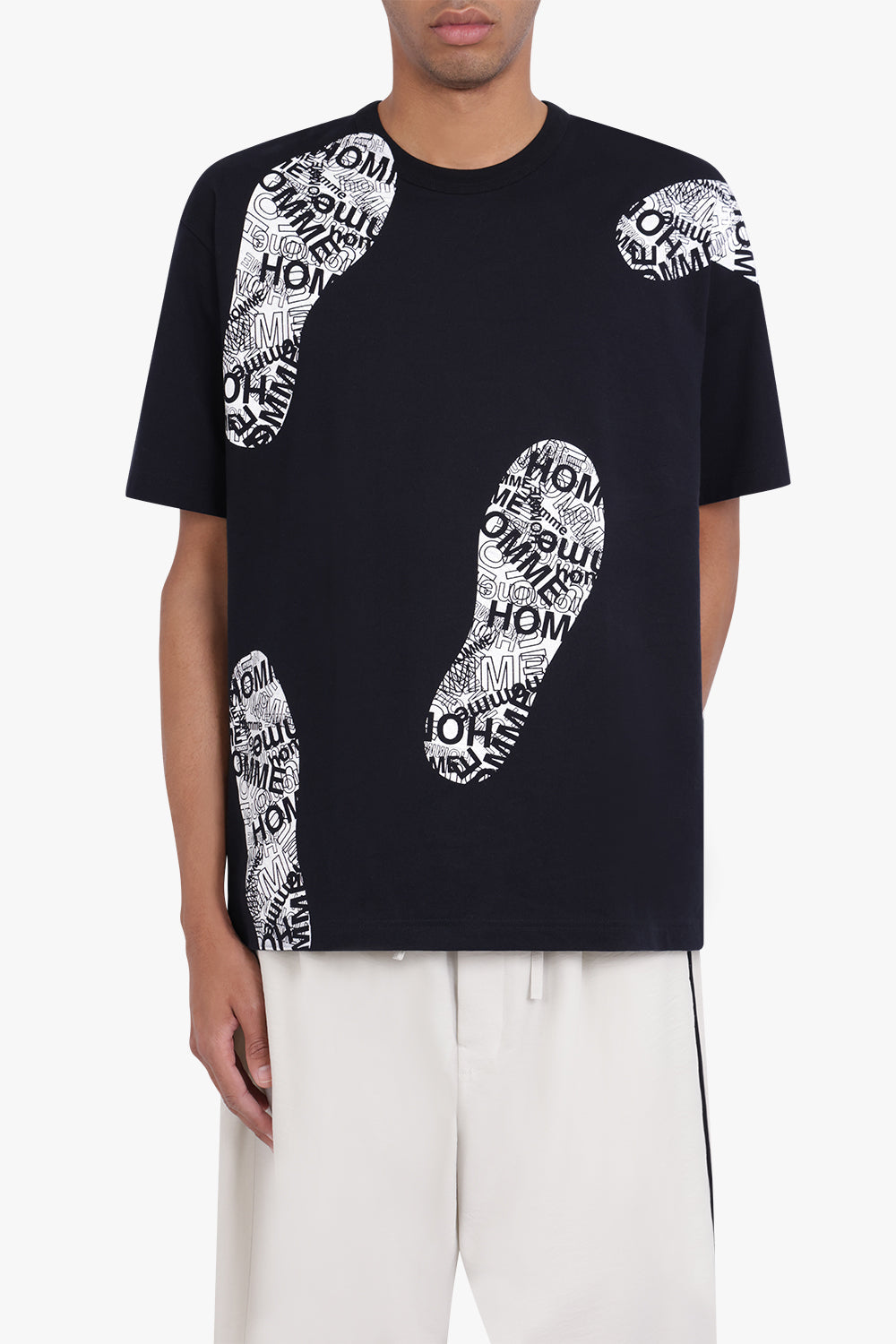 COMME DES GARCONS RTW SHOE PRINT T-SHIRT | BLACK/WHITE