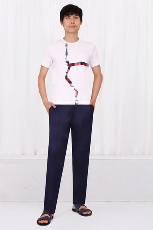 COMME DES GARCONS RTW T-SHIRT WITH UNDERLAY RED CROSS | WHITE