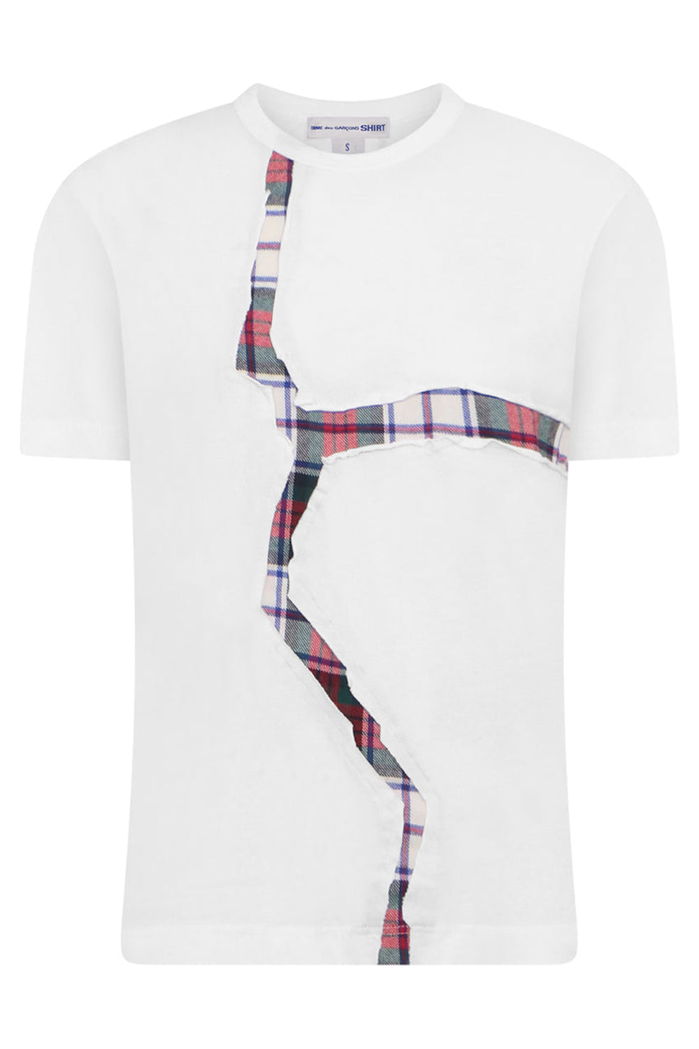 COMME DES GARCONS RTW T-SHIRT WITH UNDERLAY RED CROSS | WHITE