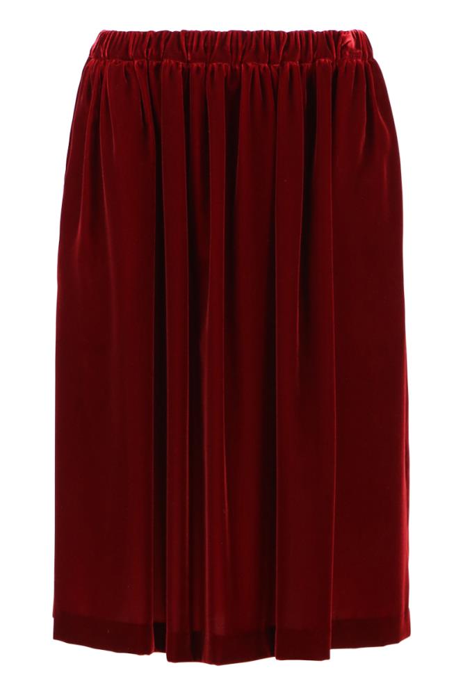 COMME DES GARCONS RTW RED / JP L VELVET SKIRT BORDEAUX