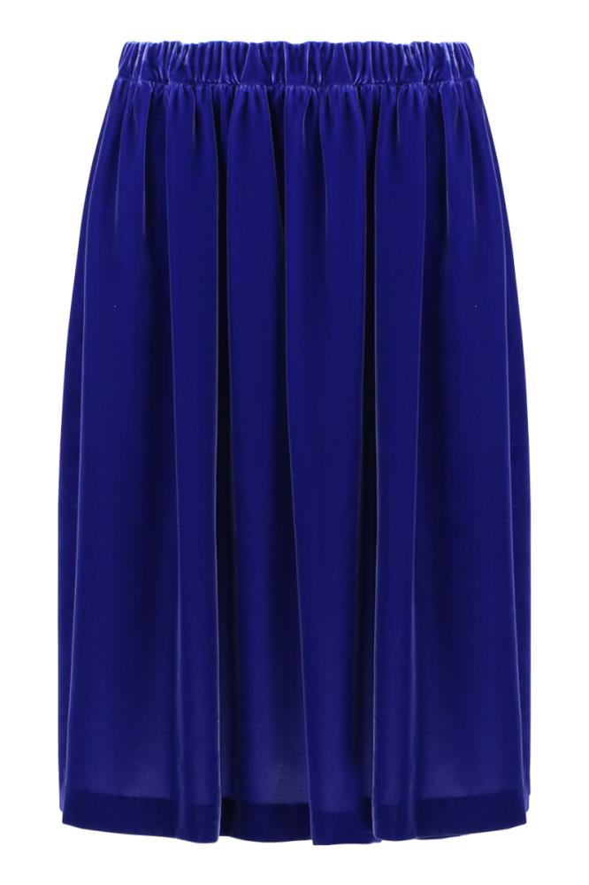 COMME DES GARCONS RTW BLUE / JP L VELVET SKIRT DARK BLUE