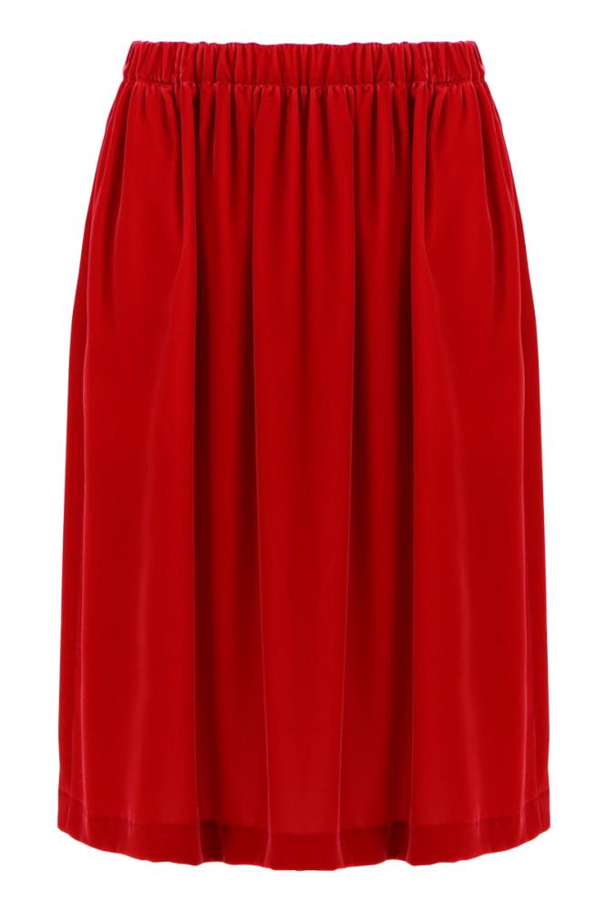 COMME DES GARCONS RTW RED / JP L VELVET SKIRT RED