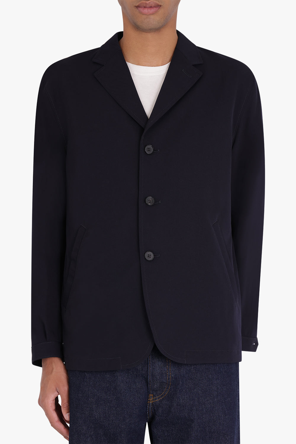 Wool Gabardine Blazer | Navy – Parlour X