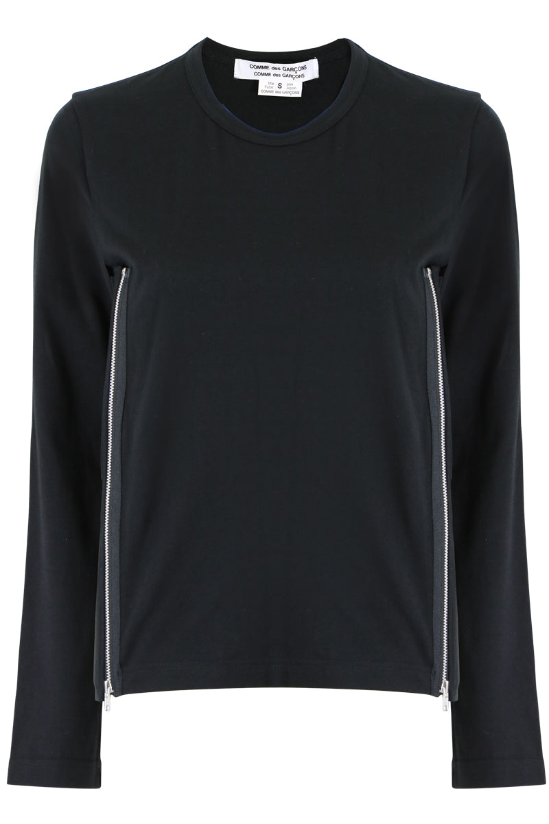 COMME DES GARCONS RTW ZIPPER T-SHIRT BLACK