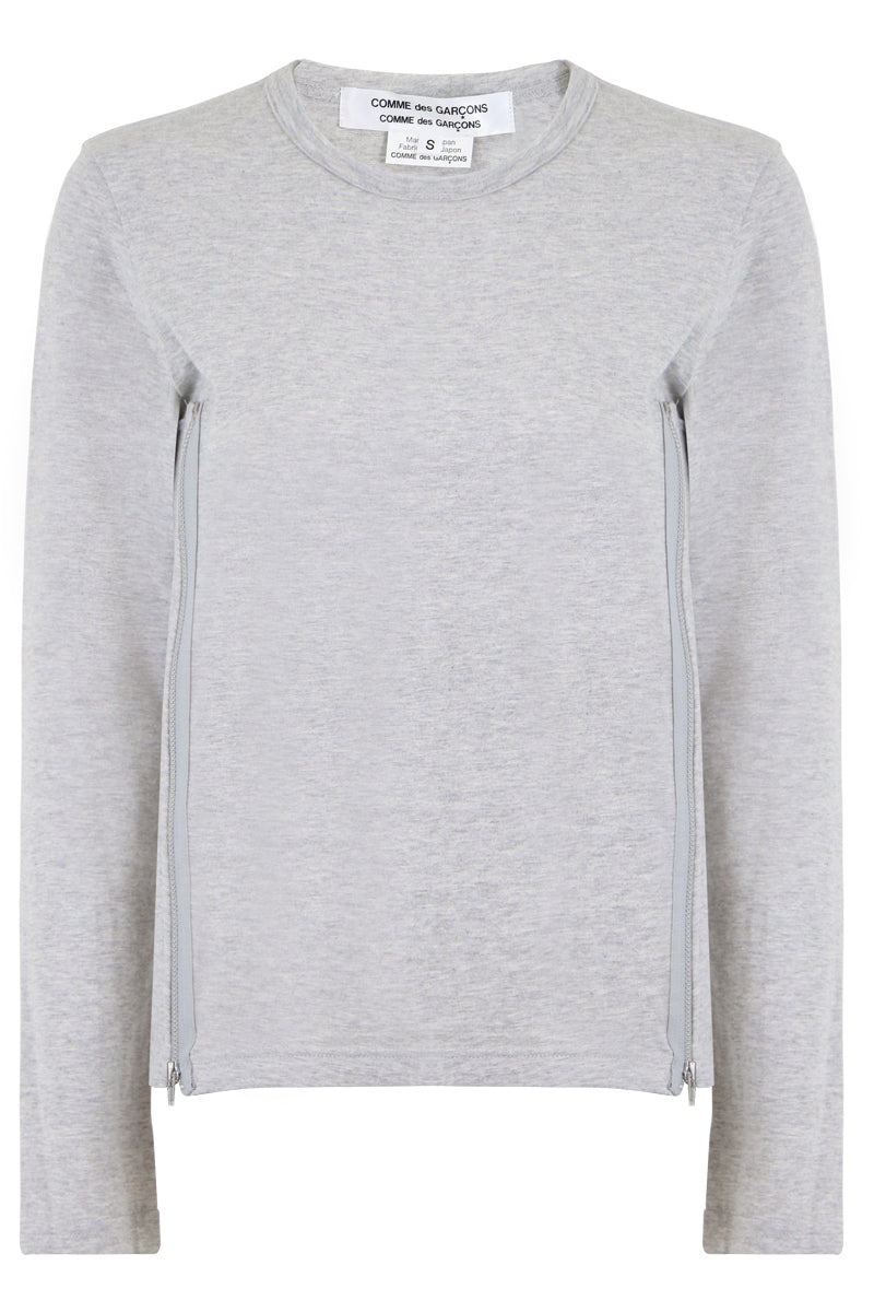COMME DES GARCONS RTW ZIPPER T-SHIRT GREY