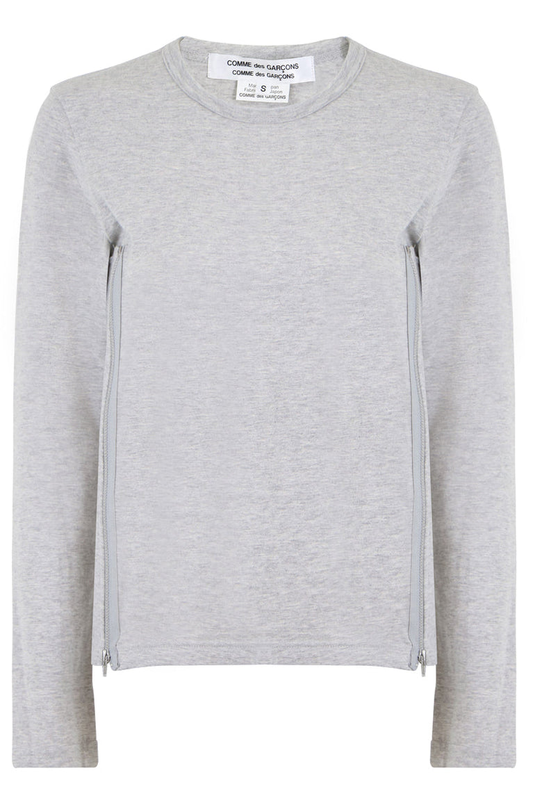 COMME DES GARCONS RTW ZIPPER T-SHIRT GREY