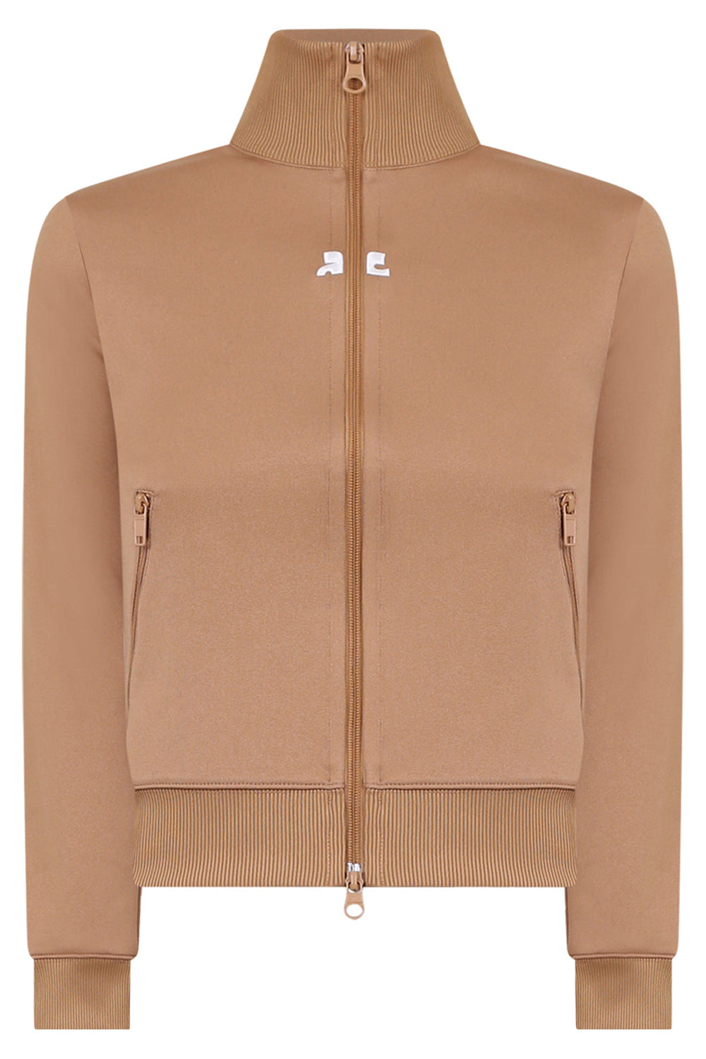 COURREGES RTW LOGO ZIP SPORT JACKET | BISCUIT