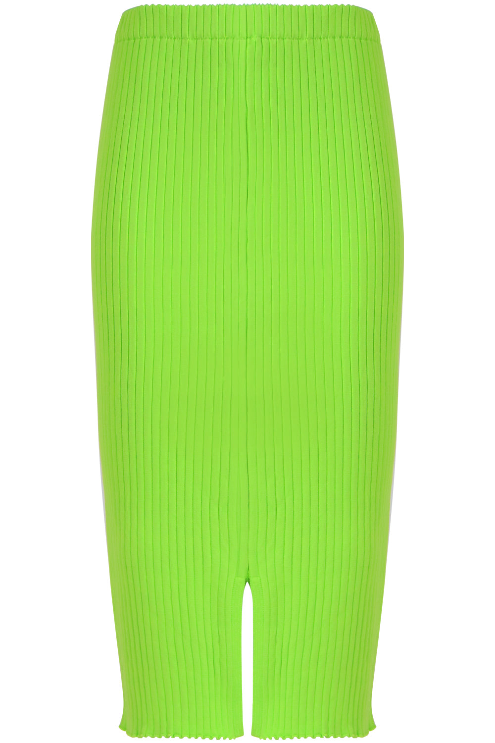 COURREGES RTW RIB KNIT SKIRT WITH SPLIT DAYGLOW GREEN