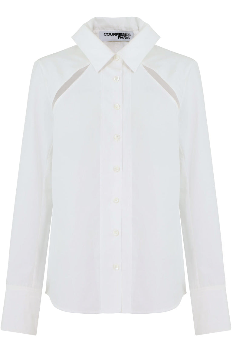 COURREGES RTW SHOULDER CUTOUT BLOUSE L/S WHITE