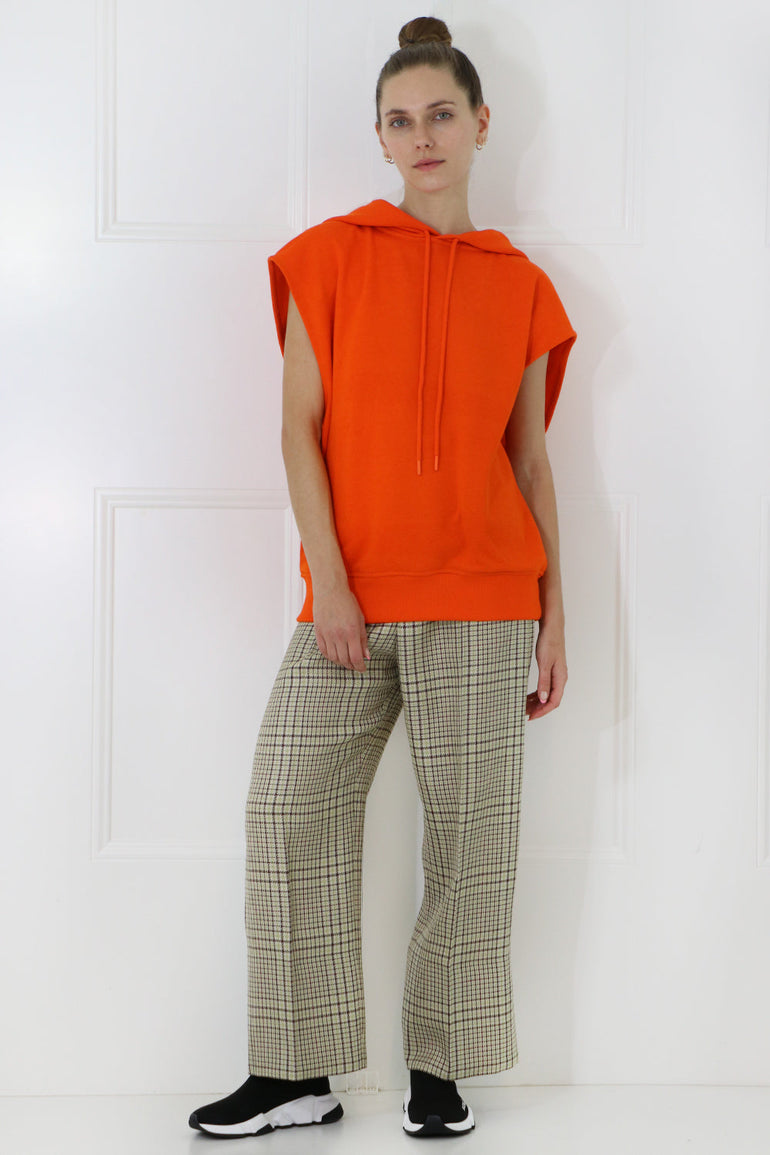 COURREGES RTW SLEEVELESS HOODED SWEATER ORANGE