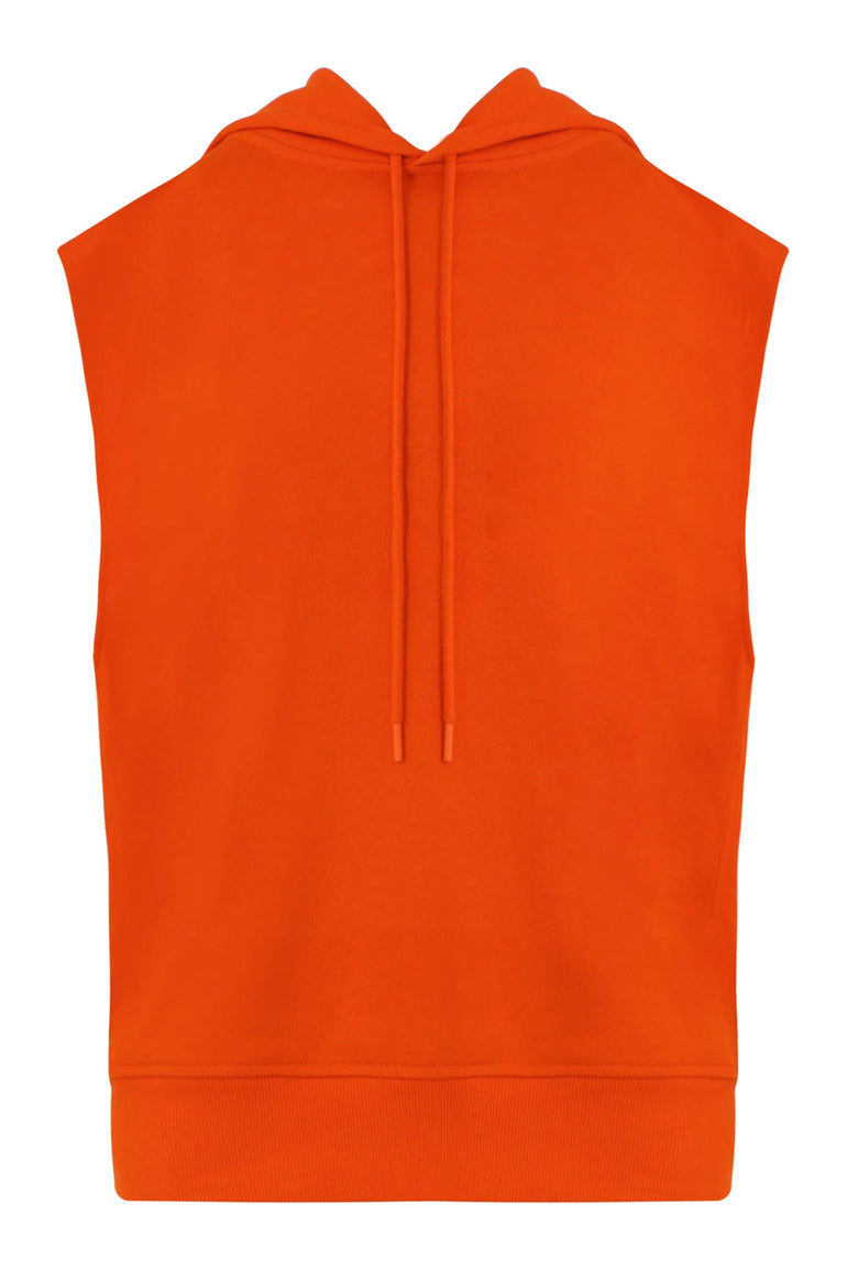 COURREGES RTW SLEEVELESS HOODED SWEATER ORANGE