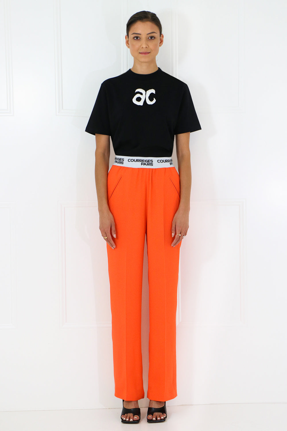 COURREGES RTW STRAIGHT LEG TROUSERS ORANGE