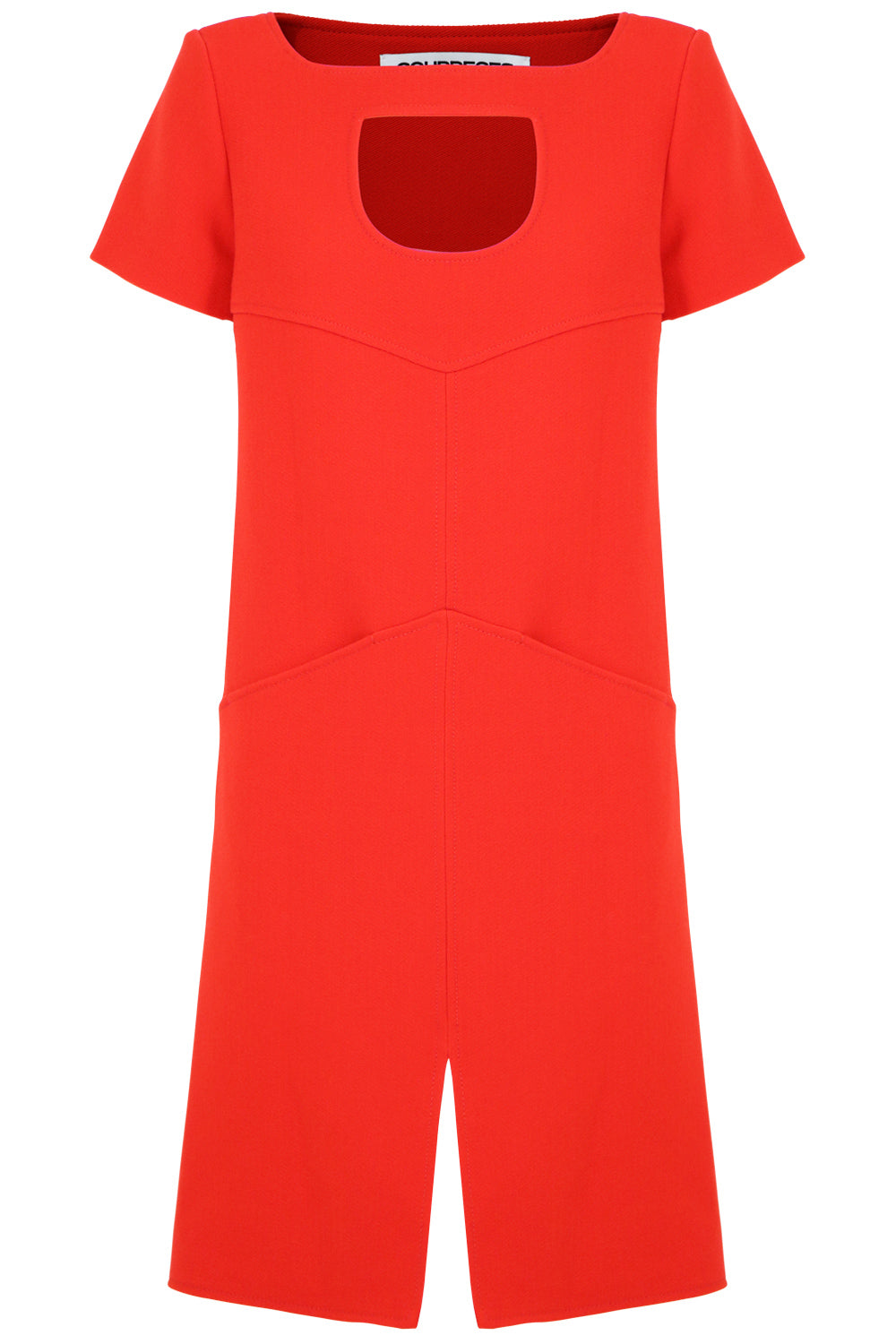 COURREGES RTW TAILORED MINI DRESS WITH NECK CUTOUT RED