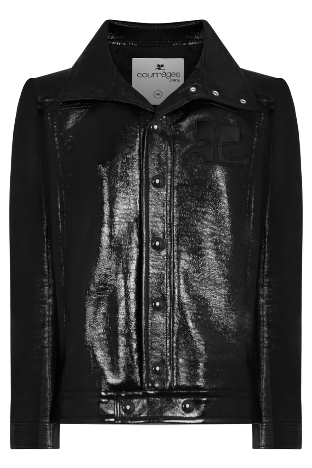 COURREGES RTW VINYL JACKET WITH TONAL LOGO | BLACK