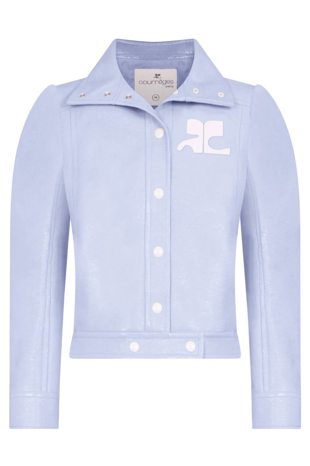COURREGES RTW VINYL RE-EDITION LOGO JACKET | LIGHT BLUE