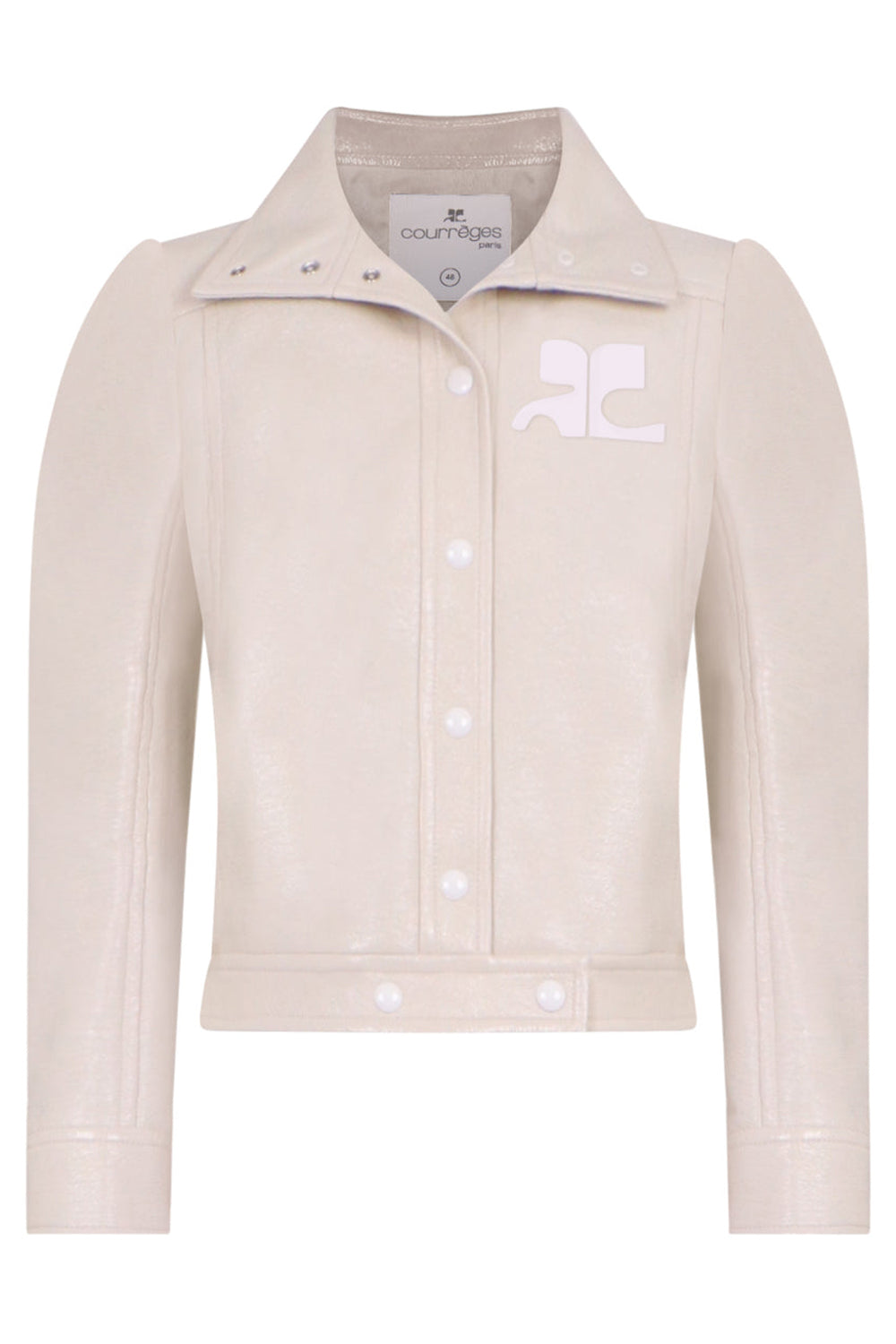 COURREGES RTW VINYL RE-EDITION LOGO JACKET | OFF WHITE