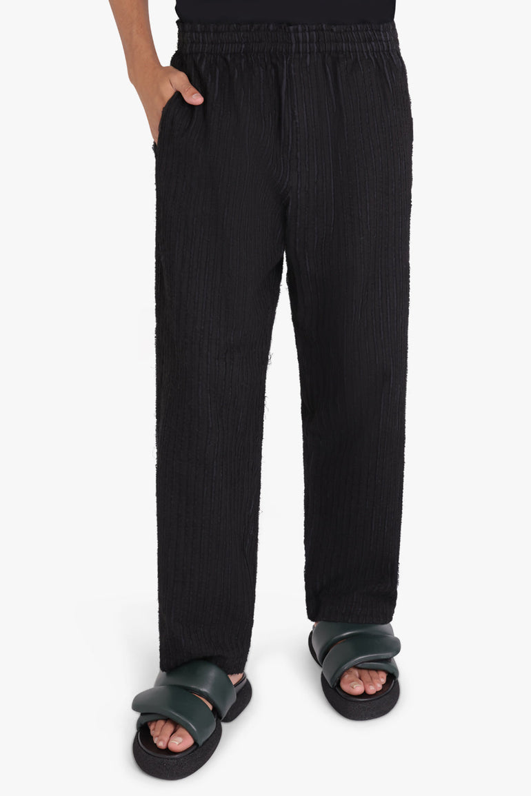 CRAIG GREEN RTW Striped Straight Leg Trousers | Black/Charcoal