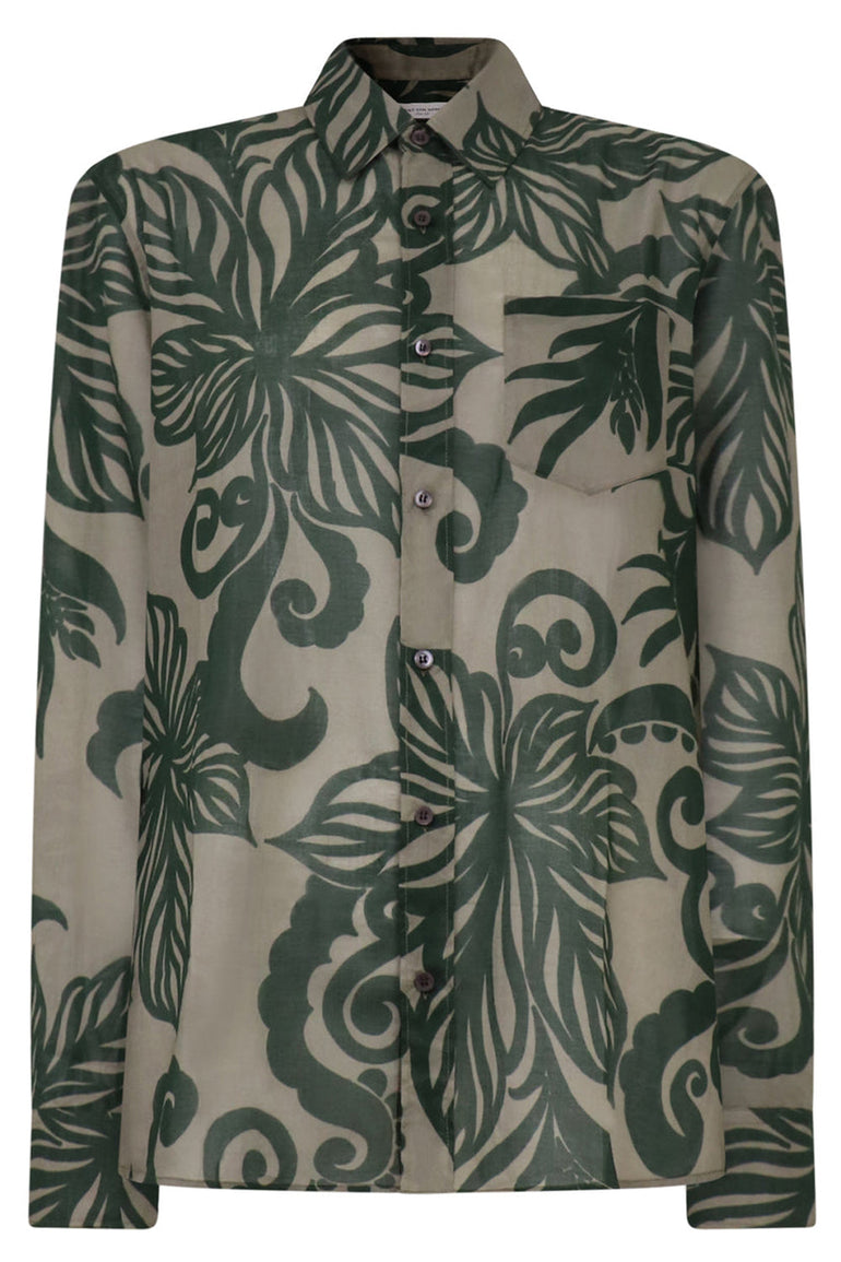 DRIES VAN NOTEN RTW CORBINO FLORAL SHIRT | KHAKI