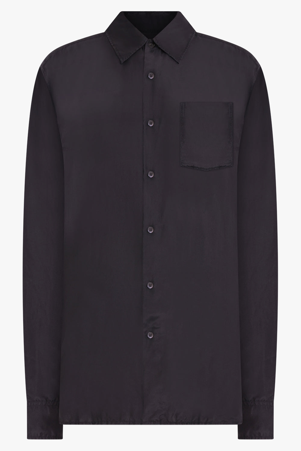 DRIES VAN NOTEN RTW Double Layer Cotton Silk Shirt | Black