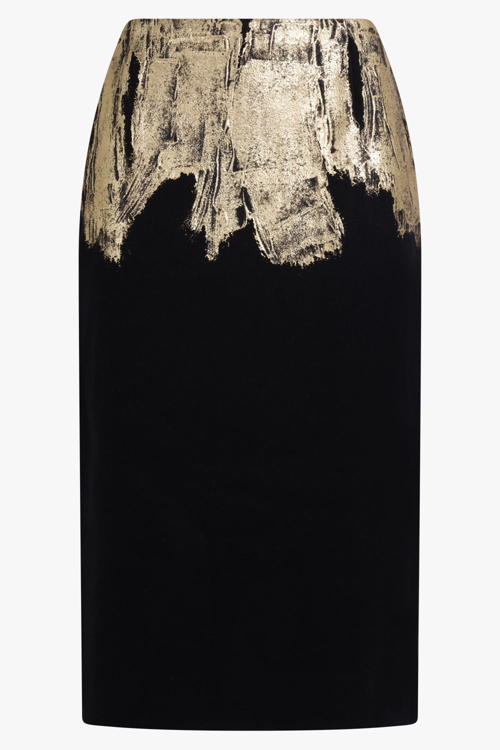 DRIES VAN NOTEN RTW Hand Painted Detail Long Skirt | Black
