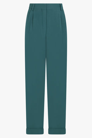 DRIES VAN NOTEN RTW Pleated Wool Pants | Malachite