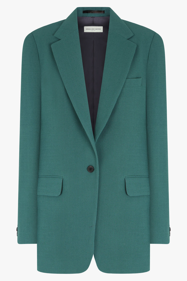 DRIES VAN NOTEN RTW Single Breasted Loose Fit Blazer | Malachite