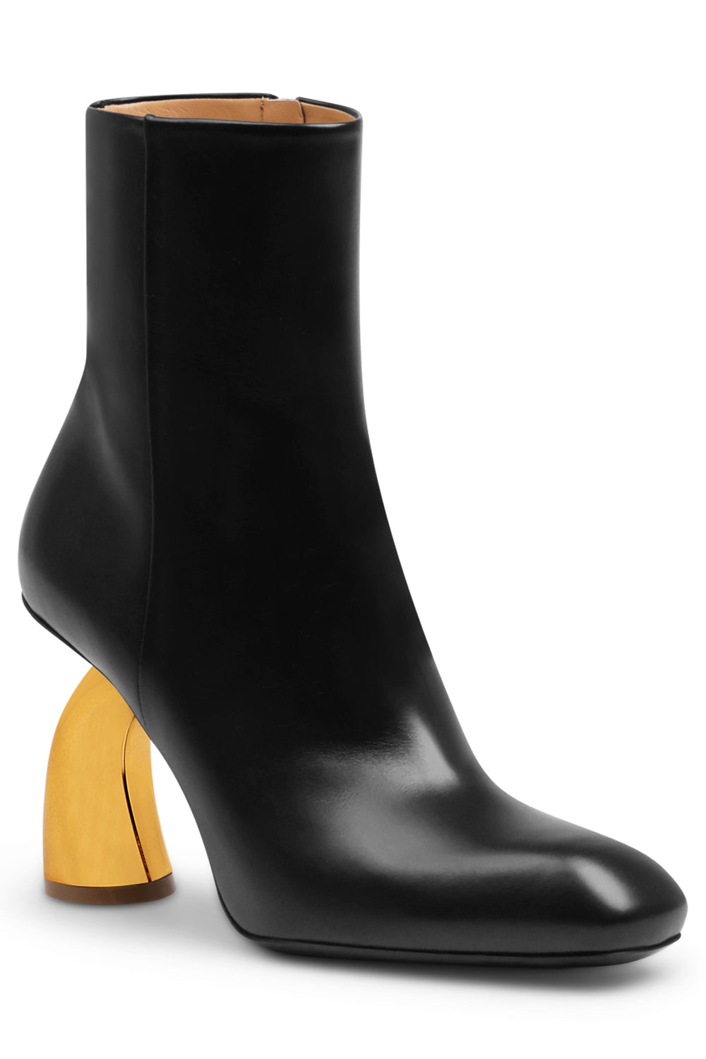 DRIES VAN NOTEN SHOES Sculptured Heeled Boot | Black/Gold