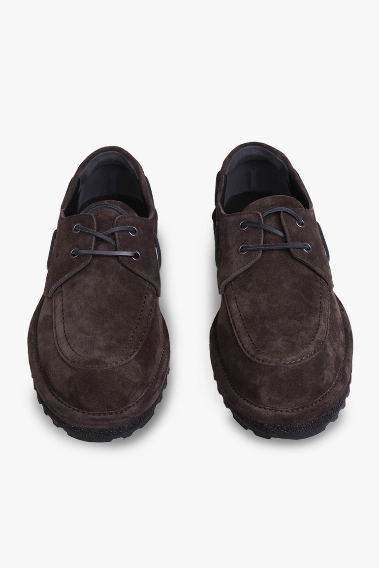 DRIES VAN NOTEN SHOES Suede Lace Up Shoes | Dark Brown