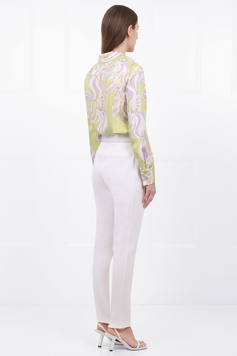 EMILIO PUCCI RTW FARFELLE PRINT BLOUSE L/S GREEN