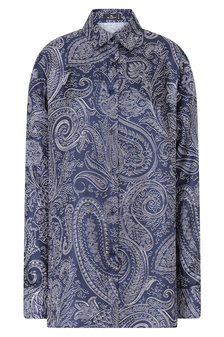 ETRO RTW PAISLEY BUTTON UP SHIRT | BLUE