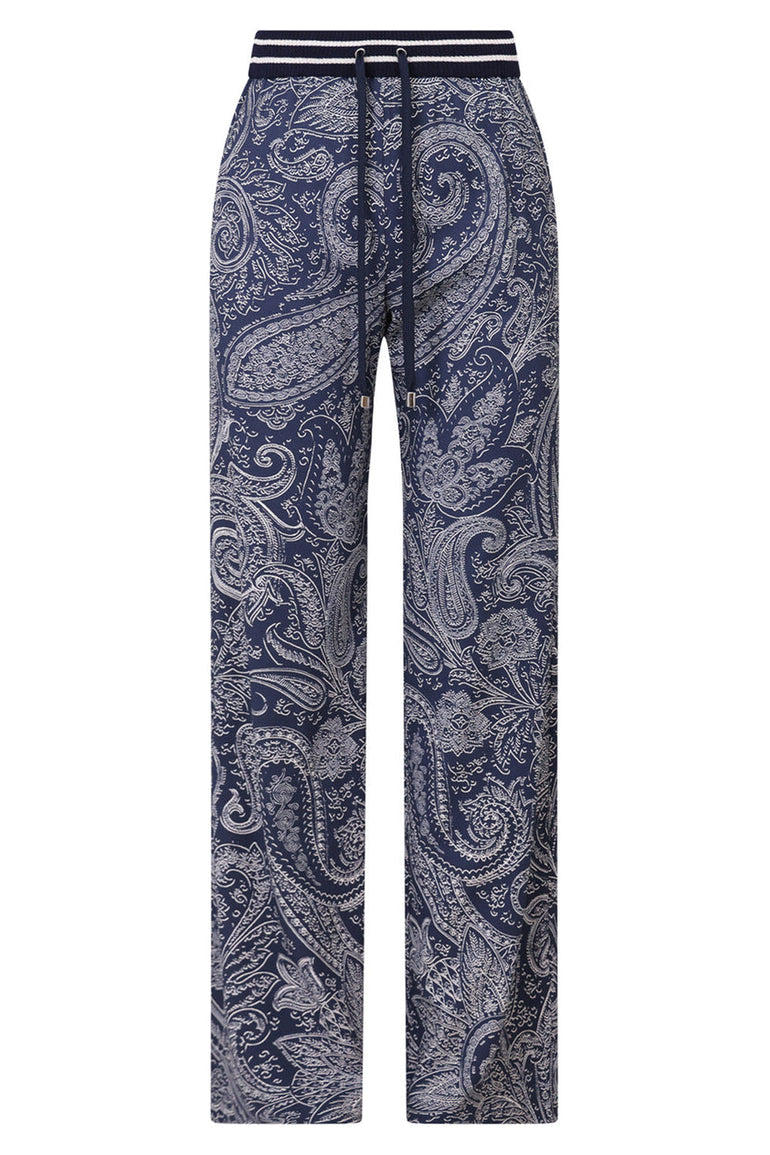 ETRO RTW PAISLEY WIDE LEG STRETCH PANT | BLUE