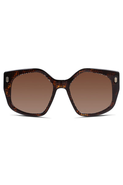 Fendi Acetate Sunglasses Havana Pattern Brown Logo Oversized Fendi Oversized Havana Square Sunglasses | Liberty main image 4