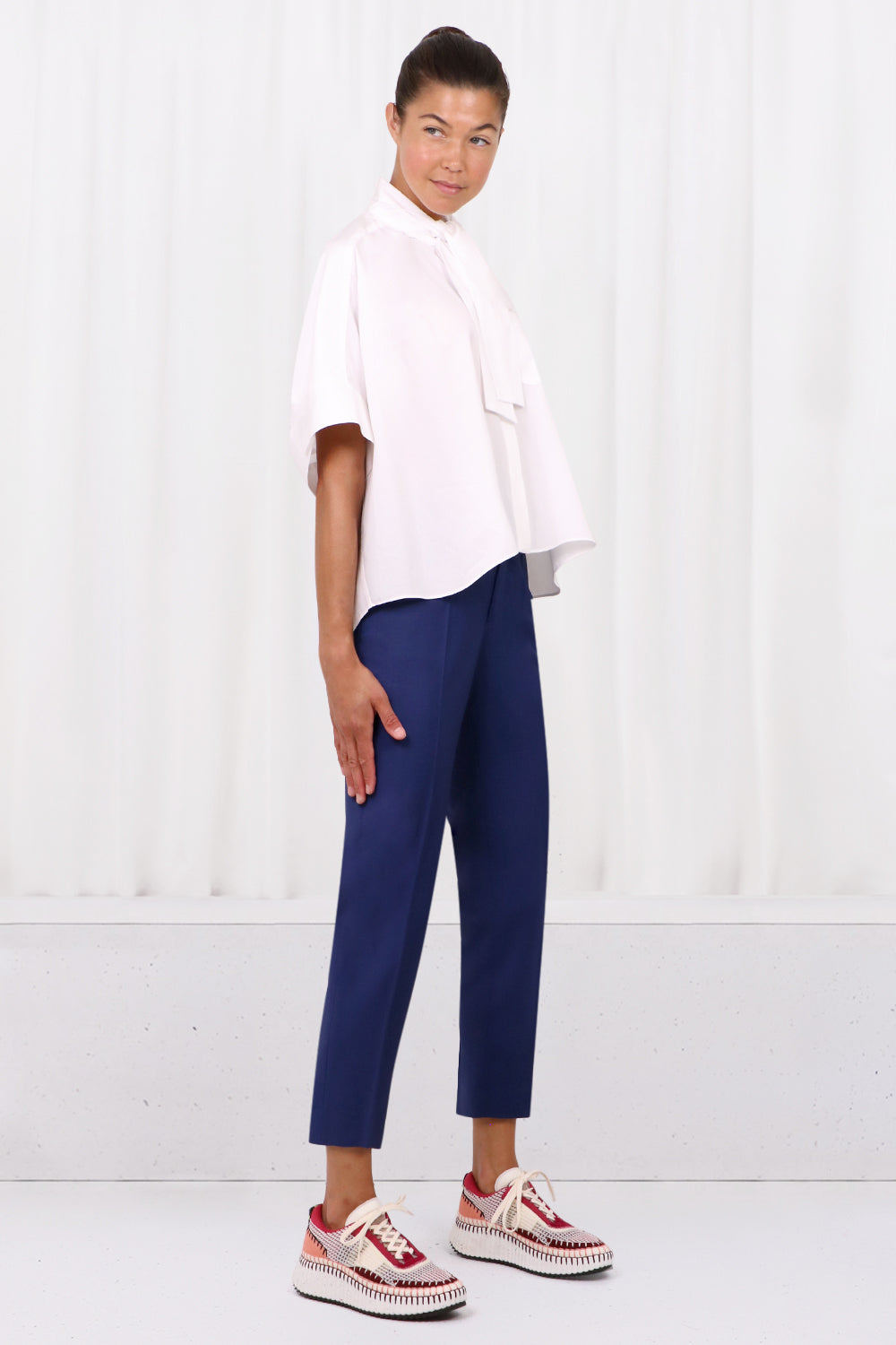 FILIPPA K RTW EMMA CROPPED COOL WOOL TROUSER | BLUE