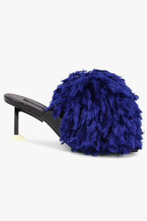 Pompom 65mm Mule | Saphir Blue