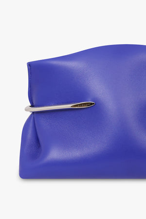 Pinch Soft Leather Clutch | Cobalt Blue/Silver