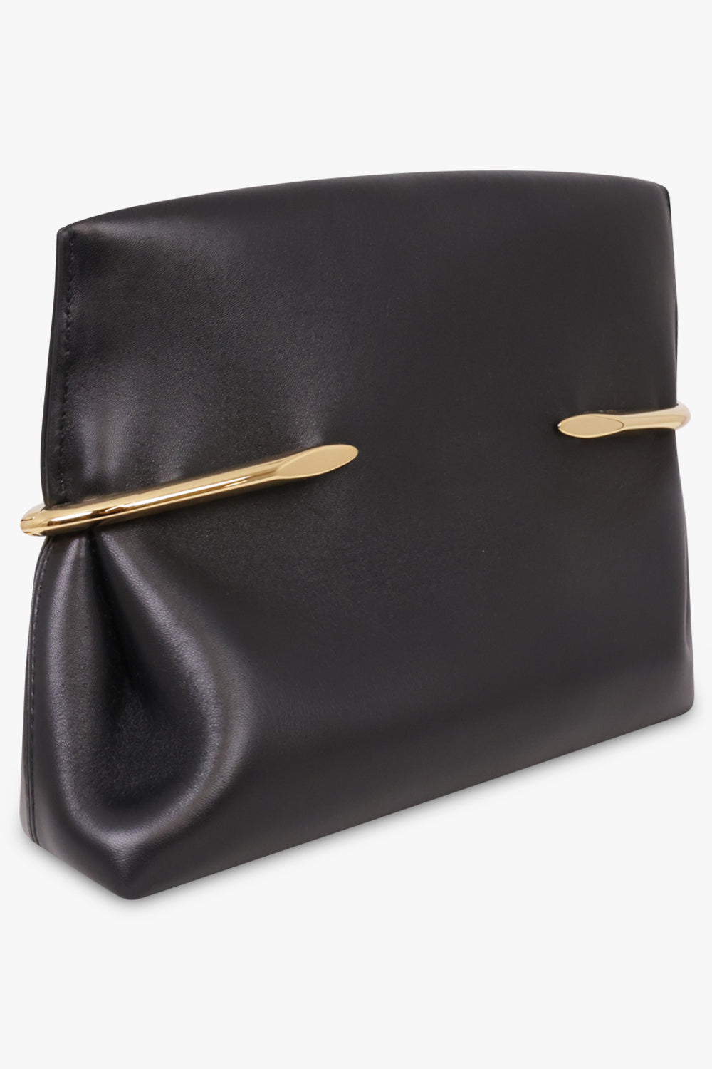 GIVENCHY BAGS BLACK / Black/Gold Pinch Soft Leather Clutch | Black/Gold