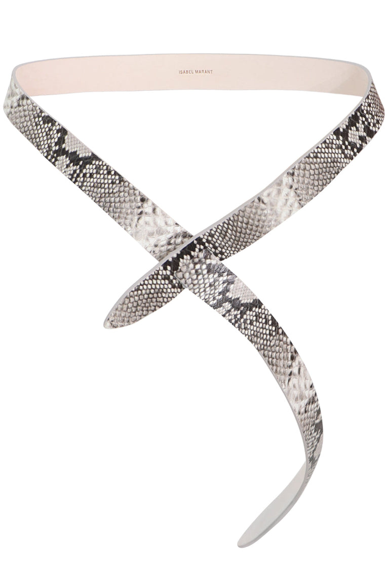 LECCE PYTHON EFFECT BELT CHALK – Parlour X