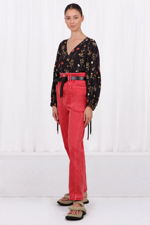 ISABEL MARANT RTW ETOILE TESS TAPERED JEANS RED