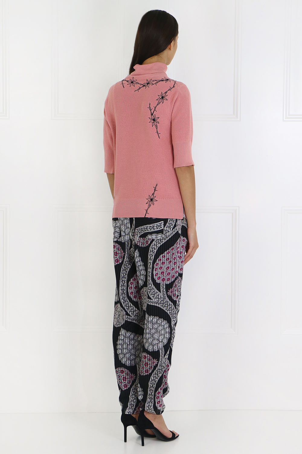 ISABEL MARANT RTW EVERSON RELAXED PANT WITH PAISLEY PRINT BLACK