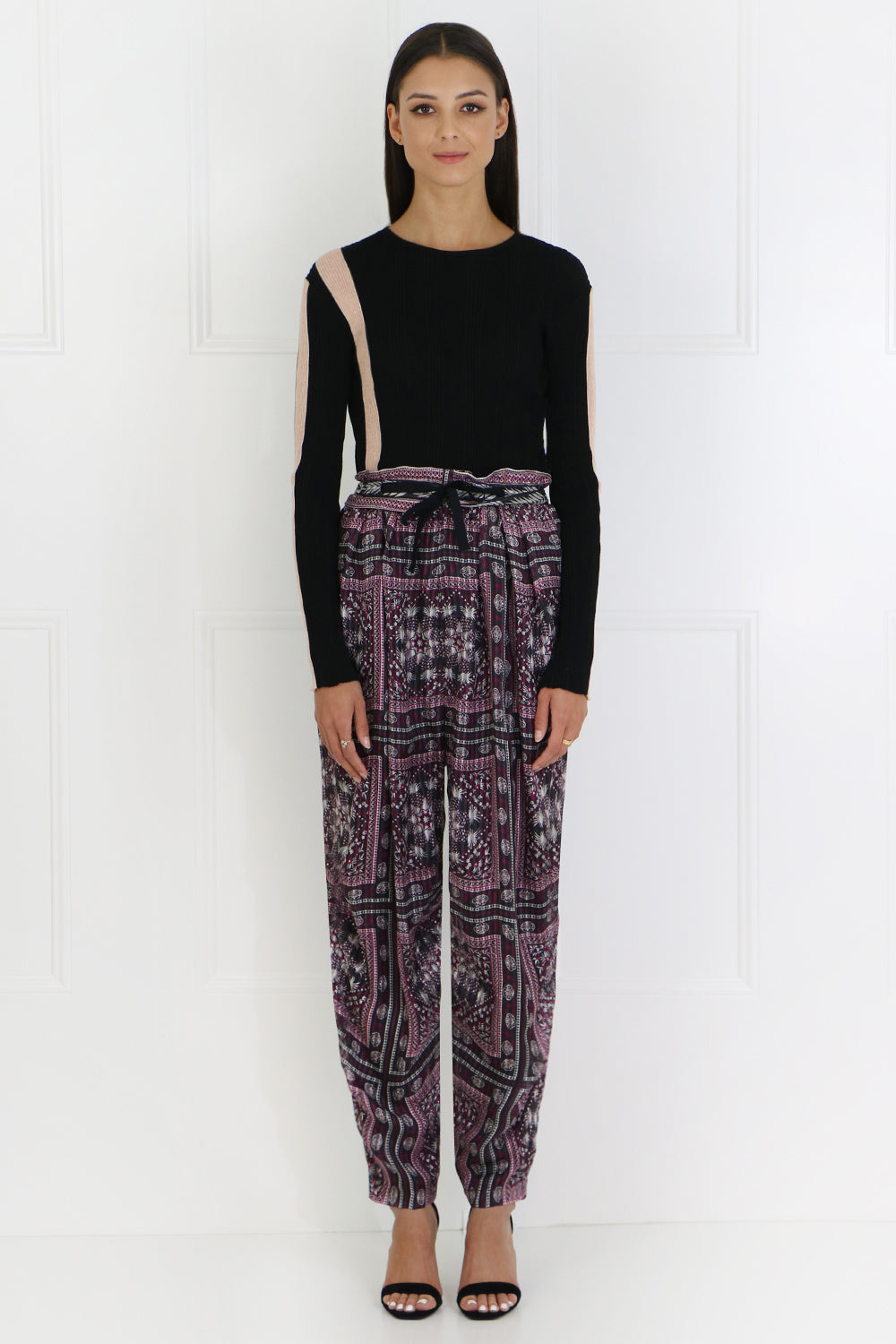 ISABEL MARANT RTW EVERSON RELAXED PANT WITH PAISLEY PRINT RASPBERRY
